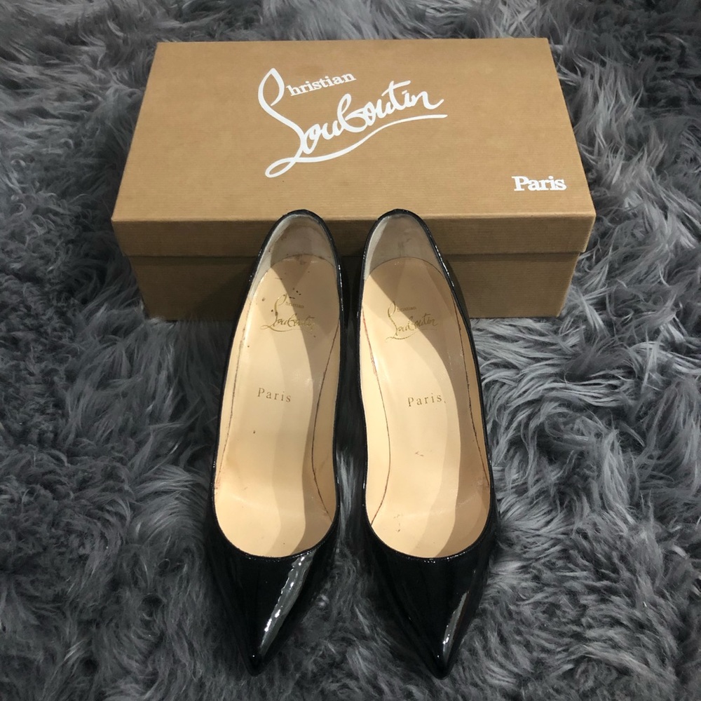 Christian Louboutin pigalles 100 Black Patent - Picture 8 of 8